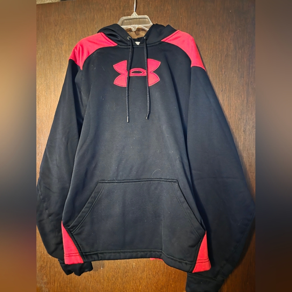 Under Armour Men's Black and Red Hoodie